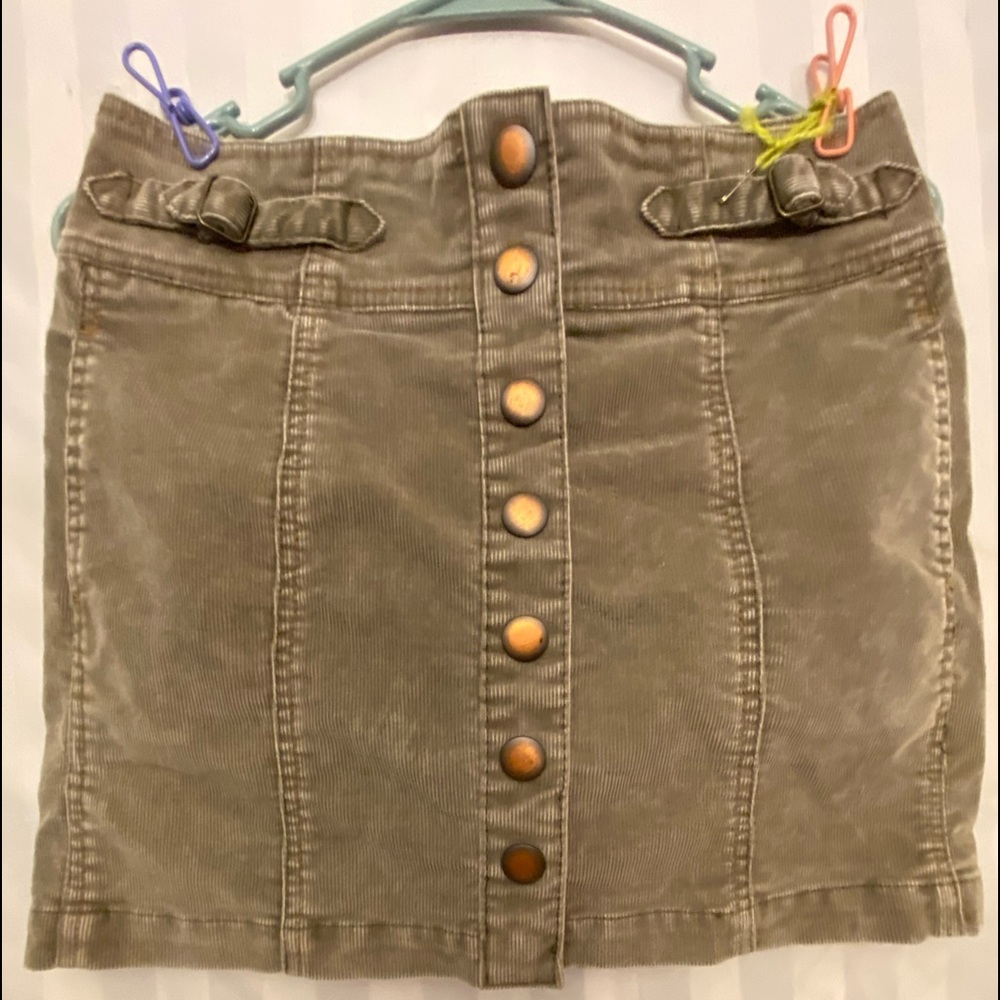 Gray corduroy mini skirt